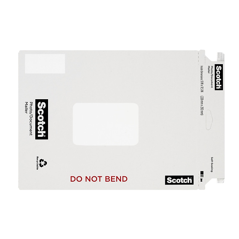 Scotch™ Photo/Document Mailer, 9" x 11.5", White (7917-1) image 1