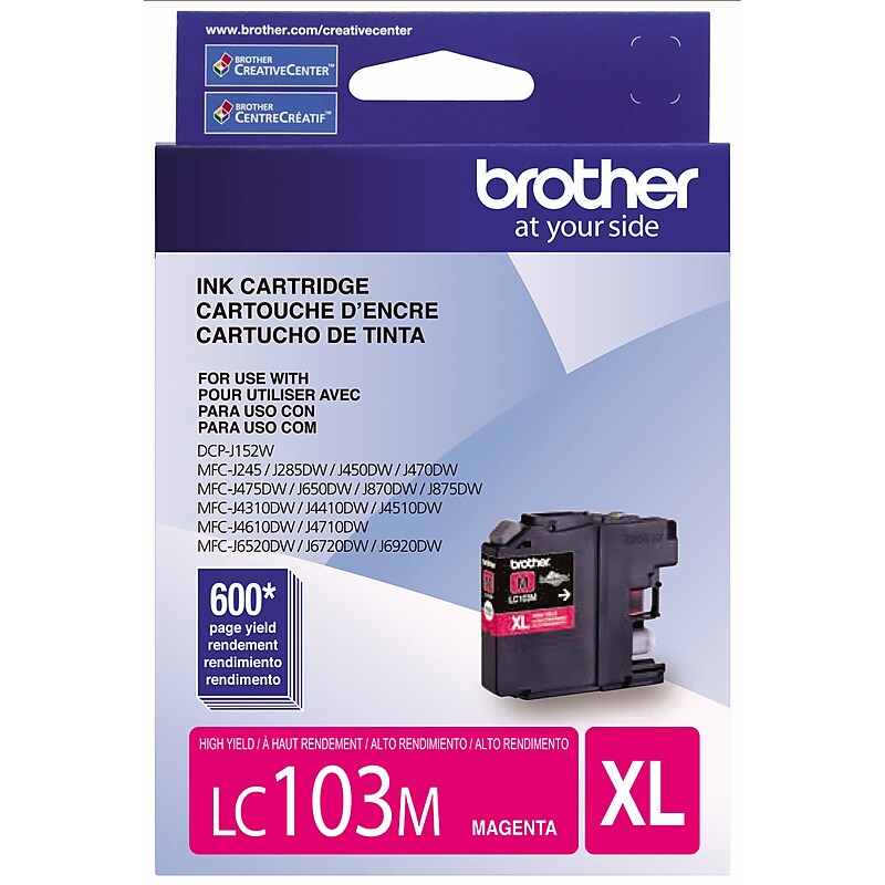 Brother LC103M Magenta High Yield Ink Cartridge (LC103MS) image 1