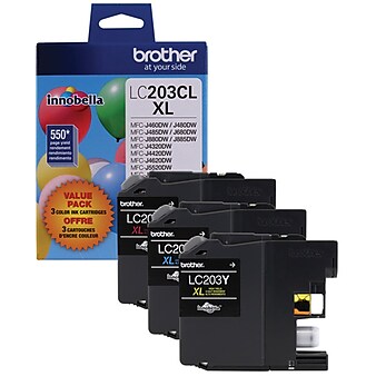 Brother LC2033PKS Cyan/Magenta/Yellow High Yield Ink Cartridge, 3/Pack (LC2033PKS)
