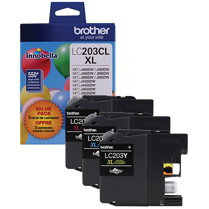 Brother LC2033PKS Cyan/Magenta/Yellow High Yield Ink Cartridge, 3