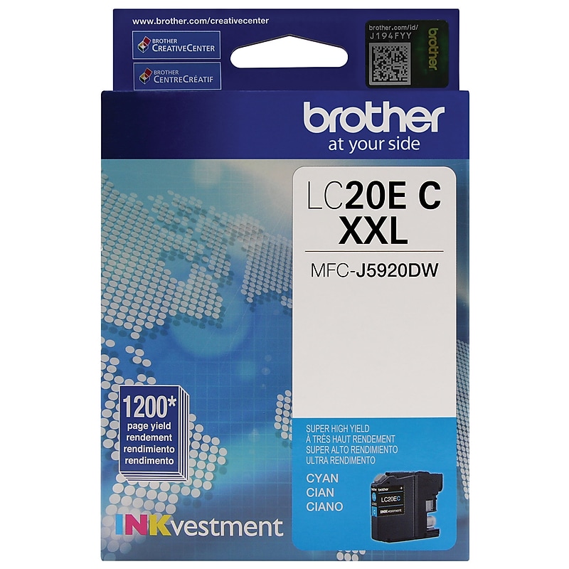 Brother LC20EC Cyan Extra High Yield Ink  Cartridge (LC20EC) image 1