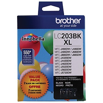 Brother LC2032PKS Black High Yield Ink Cartridge, 2/Pack (LC2032PKS)