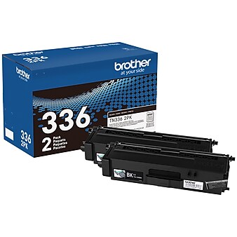 Brother TN-336 Black High Yield Toner Cartridge, 2/Pack (TN3362PK)