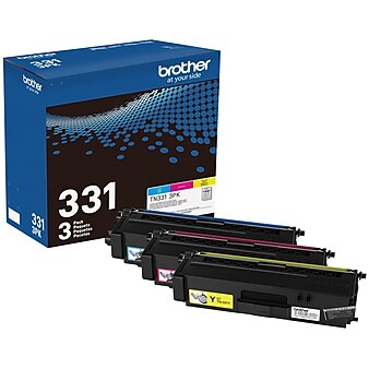 Brother TN-331 Cyan/Magenta/Yellow Standard Yield Toner Cartridge, 3/Pack (TN3313PK)