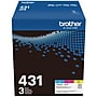 Brother TN-431 Cyan/Magenta/Yellow Standard Yield Toner Cartridge, 3/Pack (TN4313PK)~#|#~sp163290094_sc7