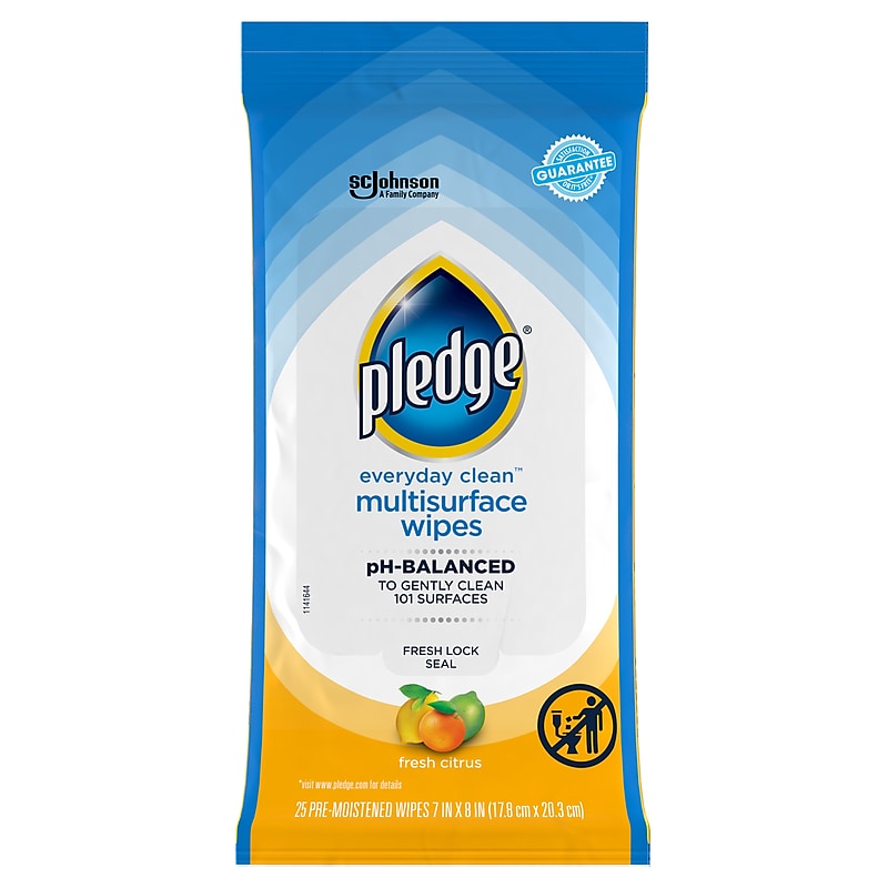 Pledge Multi Surface All-Purpose Cleaner, Fresh Citrus, 25/Pack (644080) image 1