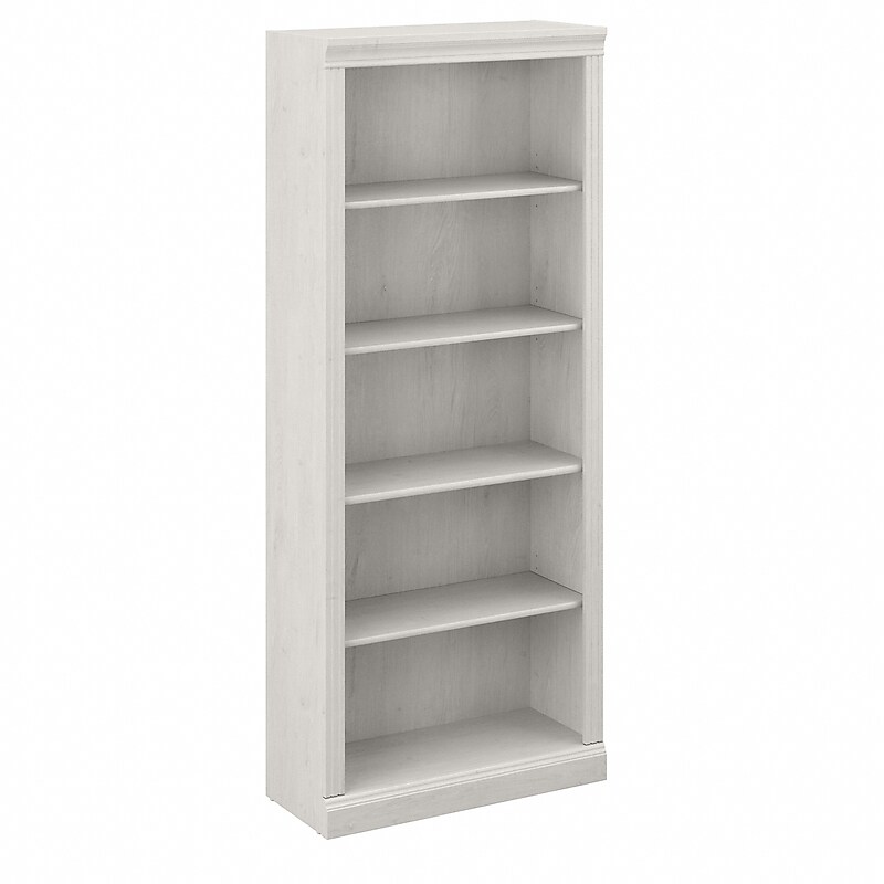 Bush Furniture Saratoga 72"H 5-Shelf Bookcase with Adjustable Shelves, Linen White Oak Laminate (W1645C-03) image 1
