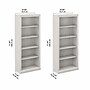 Bush Furniture Saratoga 72"H 5-Shelf Bookcase with Adjustable Shelves, Linen White Oak Laminate, 2/Set (SAR008LW)~#|#~sp163409842_sc7