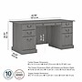 Bush Furniture Saratoga 66"W Wood Executive Desk, Modern Gray (EX45866-03K)~#|#~sp163411647_sc7