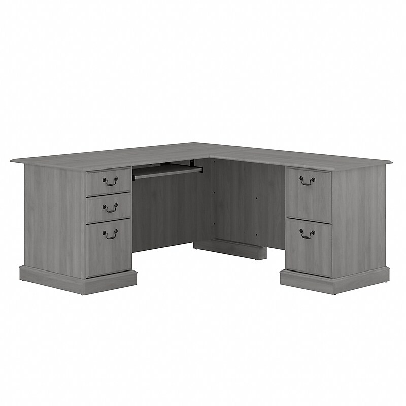 Bush Furniture Saratoga 66"W L Shaped Computer Desk with Drawers, Modern Gray (EX45870-03K) image 1