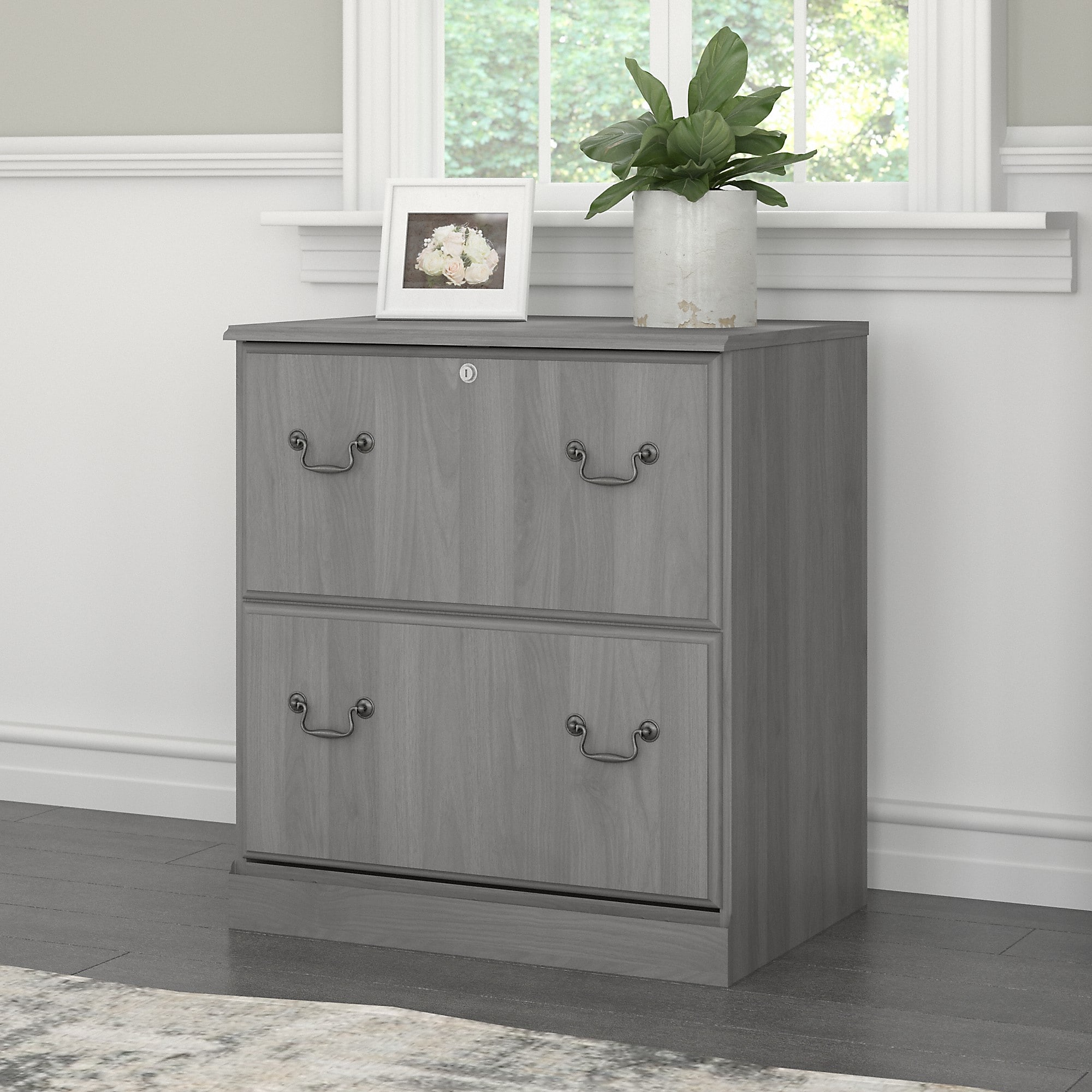 Bush Furniture Saratoga 2-Drawer Lateral File Cabinet, Locking,  Modern Gray (EX45854-03) Sansujyuku sansujyuku.com