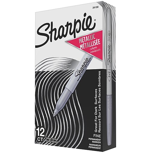 1 Blister Pack with Sharpie 39108PP Fine Point Metallic Silver Permanent Marker