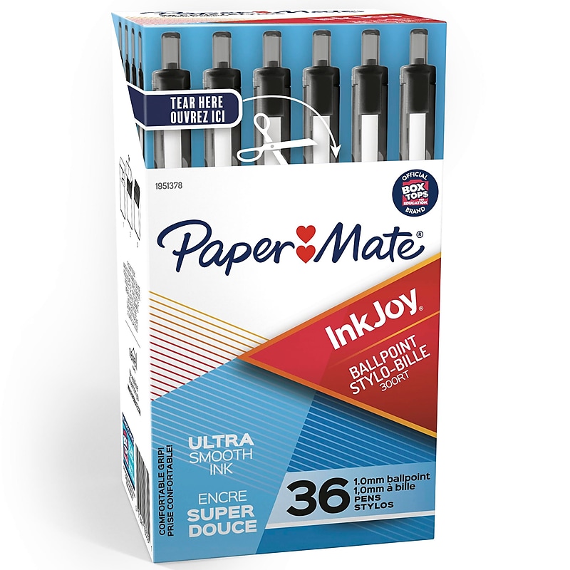 Paper Mate InkJoy 300RT Retractable Ballpoint Pens, Medium Point, 1.0mm, Black Ink, 36/Pack (1921068/1951378) image 1