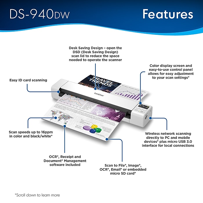 Brother DSmobile DS-940DW USB/Wireless Duplex Portable
