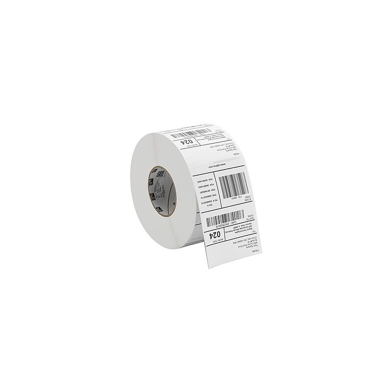 Zebra Z-Perform 8000D Multipurpose Labels, 4" x 4.5", White, 1000 Labels/Roll, 2 Rolls/Pack (10025353) image 1