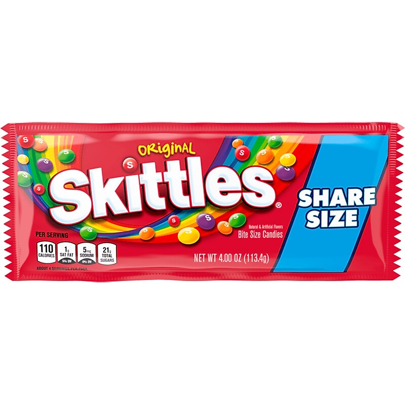 Skittles Original Fruit Flavored Candy, 4 oz (MMM04460) image 1