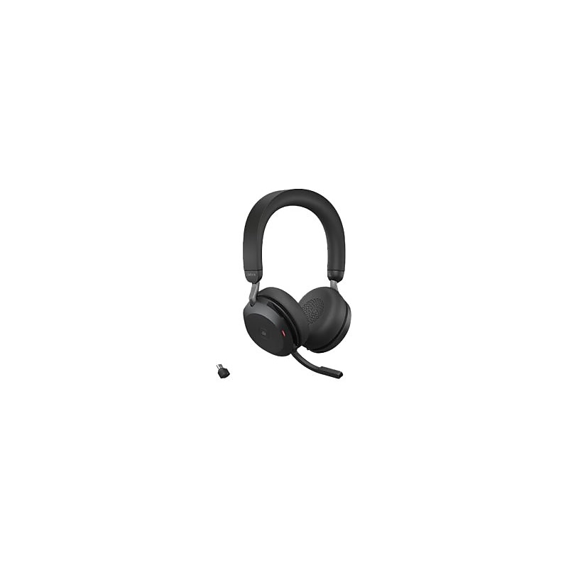 jabra Evolve2 75 MS Wireless Noise Canceling Bluetooth Mobile On Ear Headset, MS Certified, Black (27599-999-889) image 1