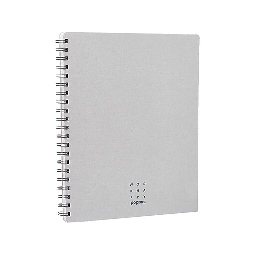 Poppin Work Happy 1Subject Notebook, 8.5" x 11", Ruled, 40 Sheets