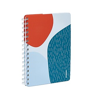 Poppin Elements Notebook, 6" x 8.25", Ruled, 40 Sheets, Blue/Red (108839)