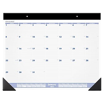 2023 AT-A-GLANCE 19" x 24" Monthly Desk Pad Calendar, White/Purple (SW230-00-23)