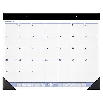 2023 AT-A-GLANCE 19" x 24" Monthly Desk Pad Calendar, White/Purple (SW230-00-23)