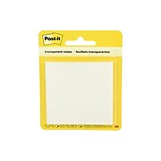 Post-it® Transparent Notes, 2-7/8" x 2-7/8", Clear, 36 Sheets/Pad, 1 Pad/Pack (600-TRSPT)