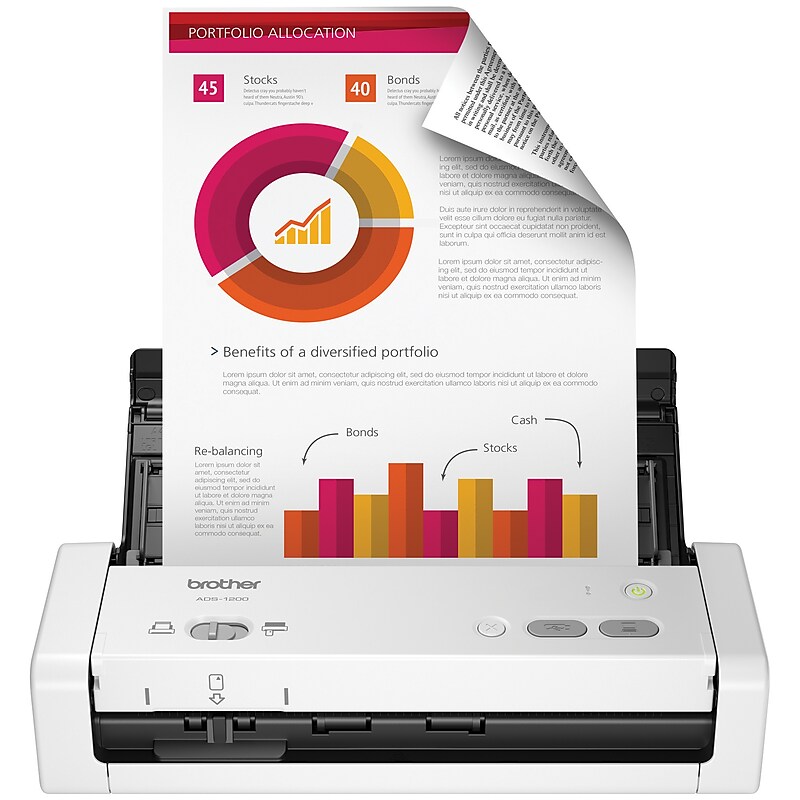 Brother ADS-1200 Micro USB Duplex Document Scanner, White (ADS1200) image 1