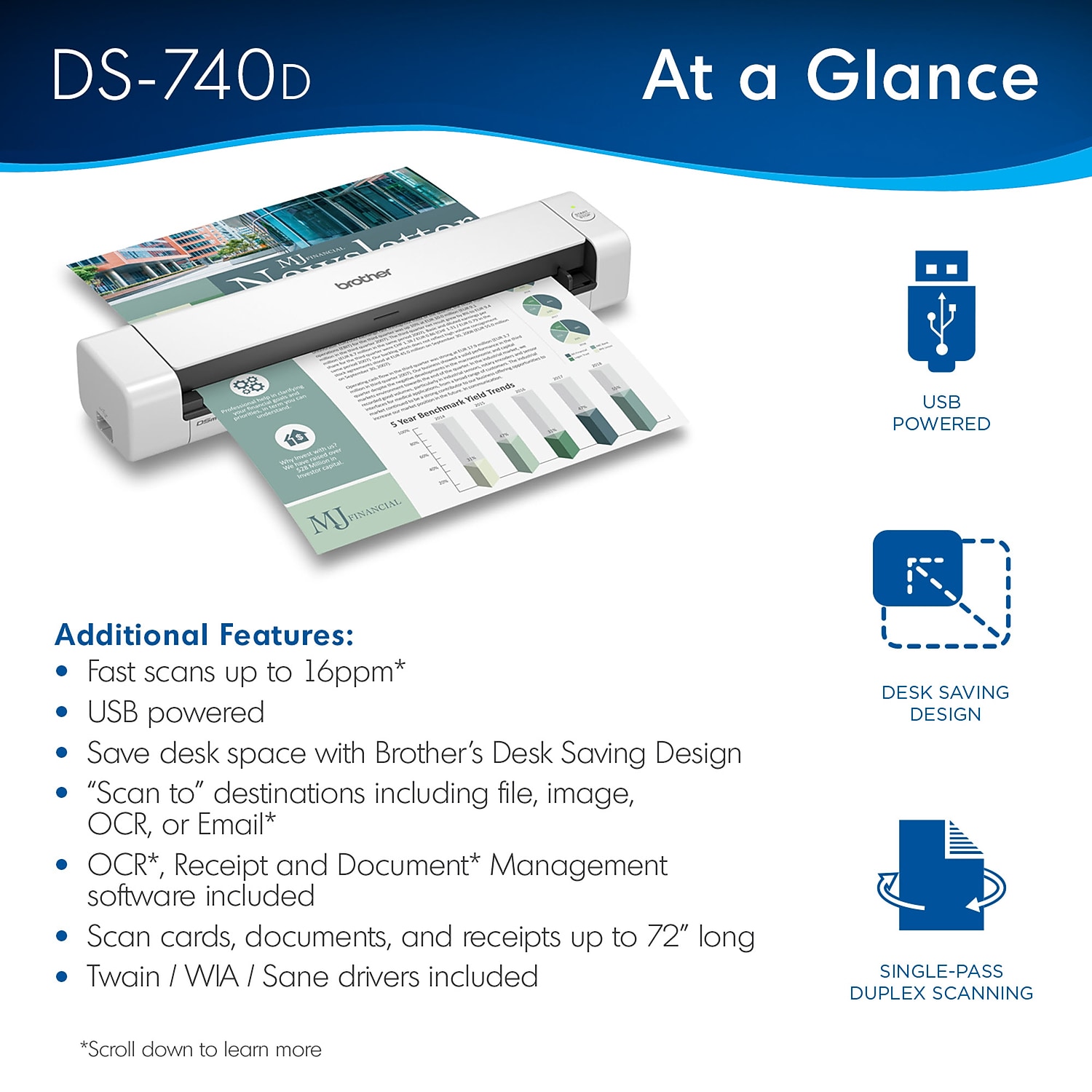 Brother DSmobile DS-740D Duplex Portable Scanner White DS740D - Picture 2 of 9
