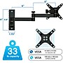 Mount-It! Full-Motion Single Monitor Wall Arm Mount, Up to 30", Black (MI-404)~#|#~sp163926469_sc7