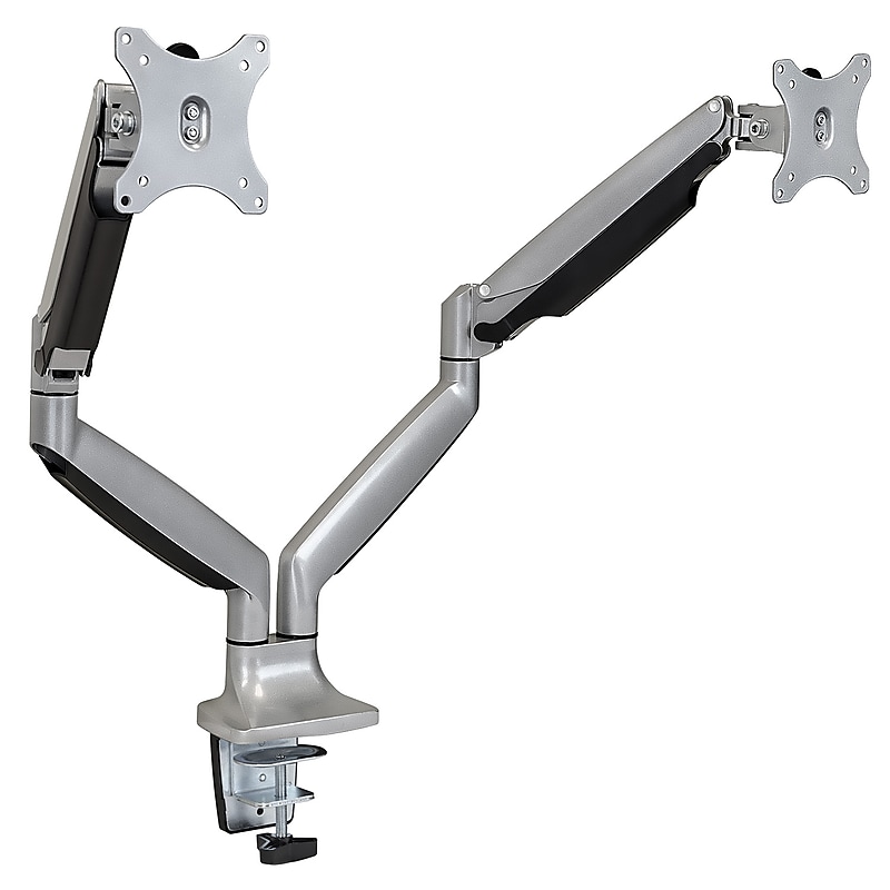 Mount-lt! Adjustable Dual Monitor Arm Mount, Up To 32", Silver (MI-1772) image 1