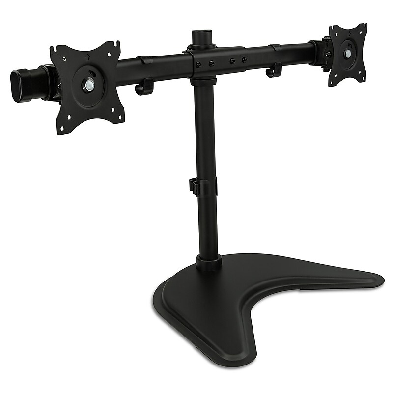 Mount-It! Adjustable Dual Monitor Freestanding Desk Stand, Up to 27", Black (MI-1781) image 1