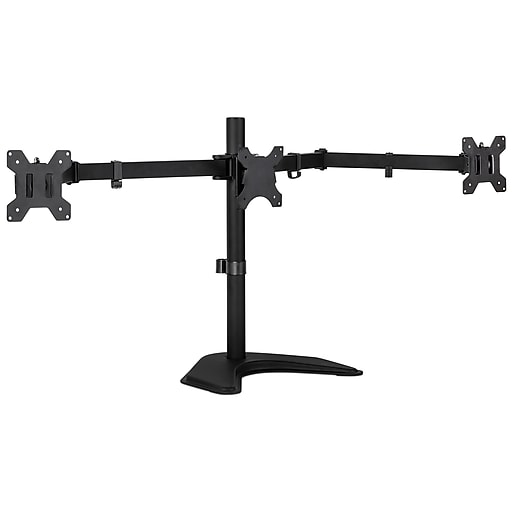 Mountlt! Adjustable Triple Monitor Stand, Up to 27", Black (MI2789