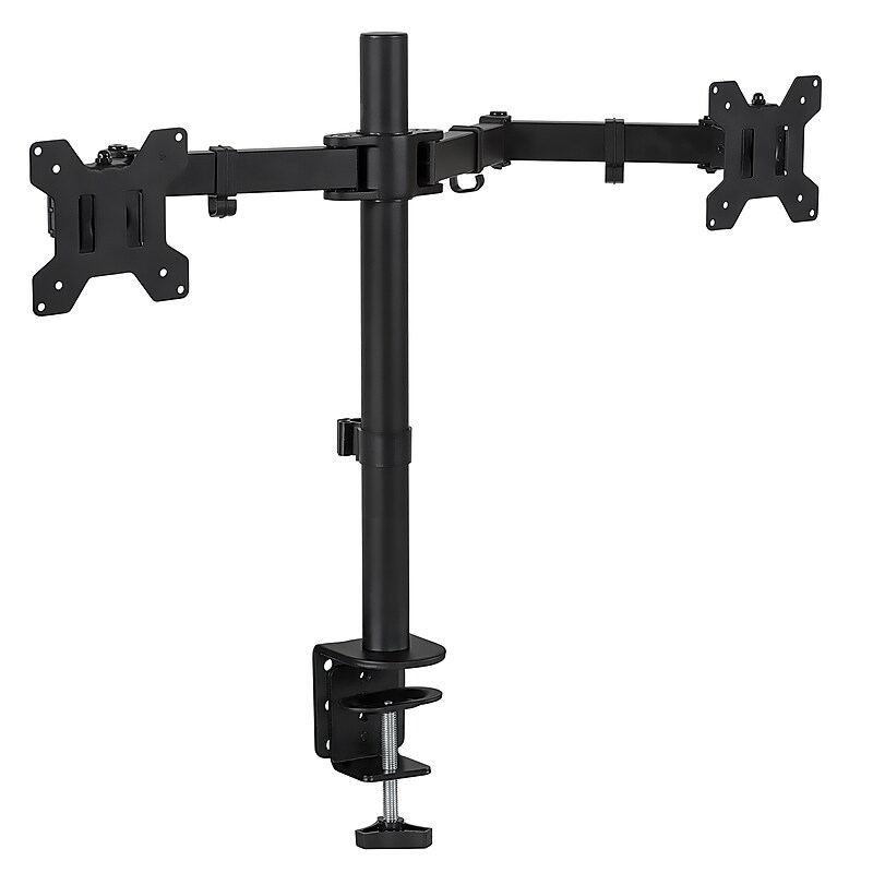 Mount-It! Adjustable Dual Monitor Arm Mount, Up To 32" Monitor, Black (MI-2752) image 1