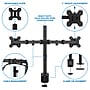 Mount-It! Adjustable Dual Monitor Arm Mount, Up To 32" Monitor, Black (MI-2752)~#|#~sp163926829_sc7