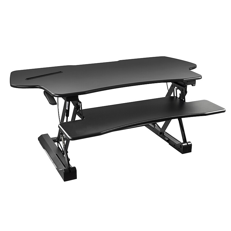 Mount-It! 48"W Rectangular Adjustable Metal Standing Desk Converter, Black (MI-7925) image 1