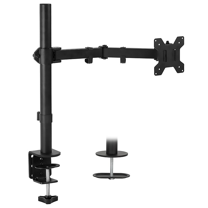 Mount-It! Adjustable Single Monitor Arm Mount, Black(MI-2751) image 1
