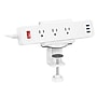 Mount-It! 3-Outlet 3-USB Port 5' Surge Protector with Clamp Desk Mount, White (MI-7281)~#|#~sp163926958_sc7