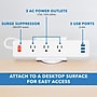 Mount-It! 3-Outlet 3-USB Port 5' Surge Protector with Clamp Desk Mount, White (MI-7281)~#|#~sp163926961_sc7
