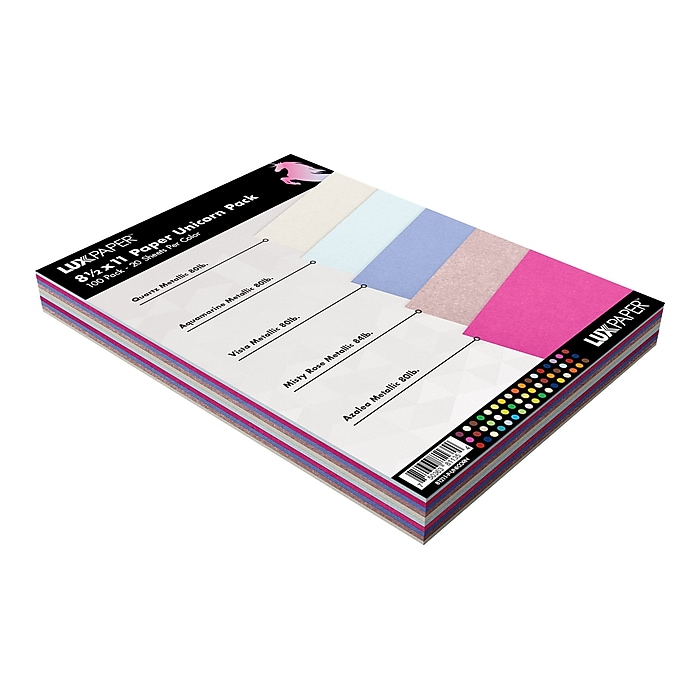 LUX Unicorn Colored Paper, 80 lbs., 8.5