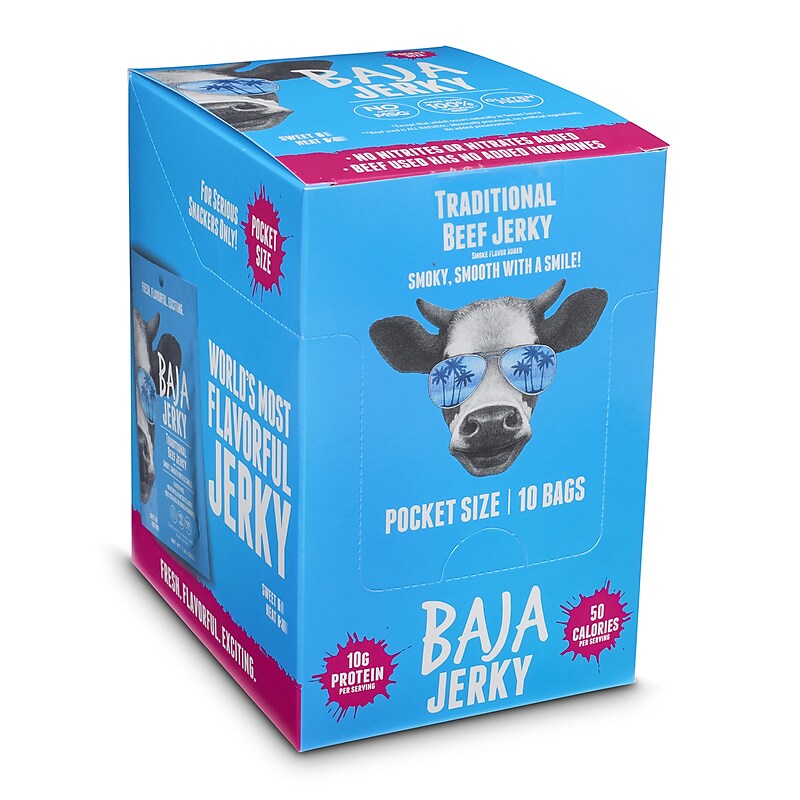 BAJA Traditional Beef Jerky, 1 oz., 10/Pack (340-00001) image 1
