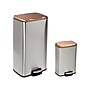 Honey-Can-Do Steel Indoor Trash Can Set with Hinged Lid, 7.92 & 1.32 Gallon, Rose Gold (TRS-09325)~#|#~sp164032049_sc7