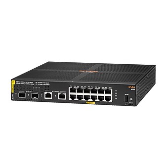 Aruba 6100 12-Port Gigabit Ethernet Managed Switch, 10/100/1000 Mbps, Black (JL679A#ABA)