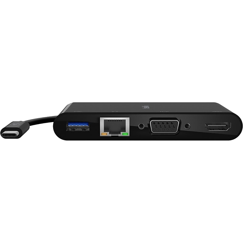 Belkin USB-C Multimedia Adapter, Male to Female, Black (AVC005BTBK) image 1