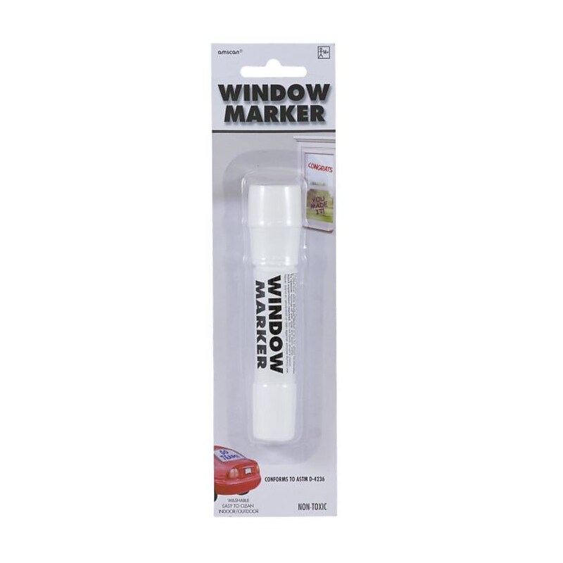 Marvy Uchida Washable Window Marker, Chisel Tip, White (5269WMWH) image 1