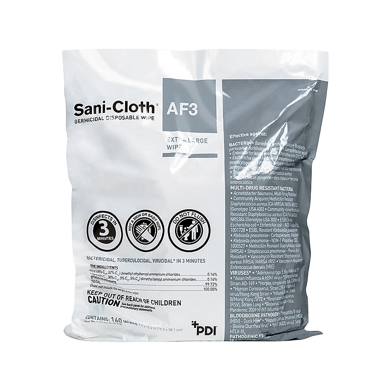 Sani-Cloth AF3 Disinfecting Wipes Refill, 160/Pack (P2450P) image 1