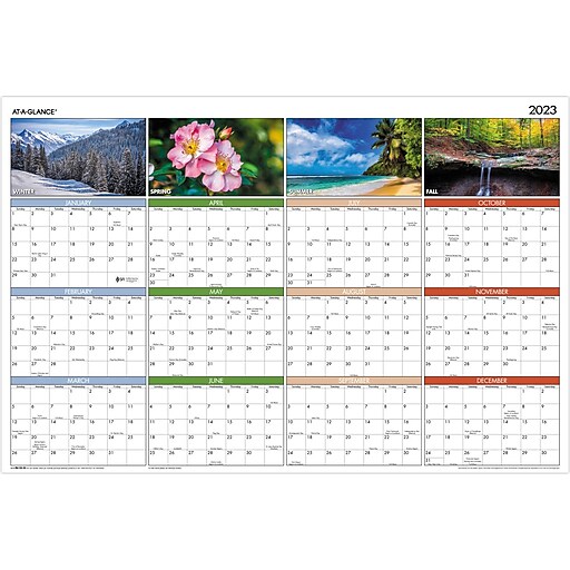 2023 ATAGLANCE Seasons in Bloom 24" x 36" Yearly WetErase Wall