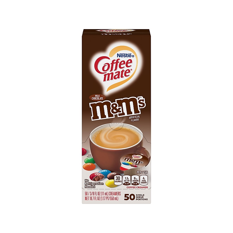 Coffee mate M&M's Dairy Free Liquid Creamer, 0.38 oz., 50/Box (NES64397) image 1