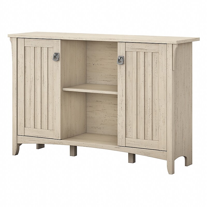 Bush Furniture Salinas Storage Cabinet with Doors, Antique White (SAS147AW-03) image 1