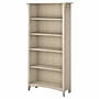 Bush Furniture Salinas 63"H 5-Shelf Bookcase with Adjustable Shelves, Antique White (SAB132AW-03)~#|#~sp164701084_sc7