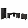 Bush Furniture Salinas 60"W L Shaped Desk with Lateral File Cabinet and 5 Shelf Bookcase, Vintage Black (SAL003VB)~#|#~sp164701121_sc7